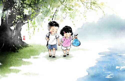 Bj그림벽지 AT15953178 어린이 여름 방학 벽화 꾸미기 뮤럴벽지