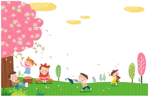 Bj그림벽지 AT1014378 계절 봄 인물 벽화 꾸미기 뮤럴벽지