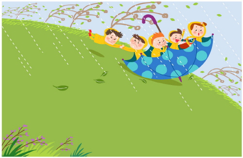 Bj그림벽지 AT1014388 계절 봄 인물 벽화 꾸미기 뮤럴벽지