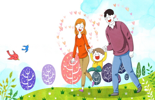 Bj그림벽지 AT1016589 계절 봄 인물 벽화 꾸미기 뮤럴벽지