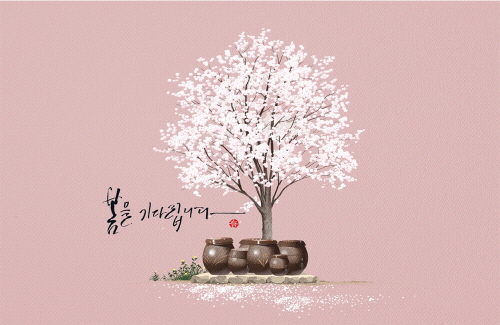 Bj그림벽지 AT1141125 계절 봄 인물 벽화 꾸미기 뮤럴벽지