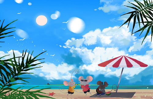 Bj그림벽지 AT1514489 계절 봄 인물 벽화 꾸미기 뮤럴벽지