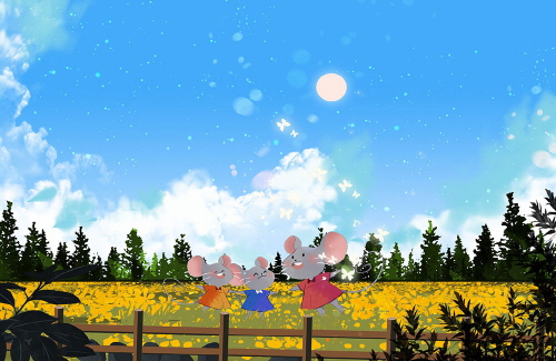 Bj그림벽지 AT1514494 계절 봄 인물 벽화 꾸미기 뮤럴벽지