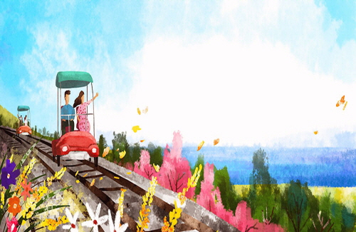 Bj그림벽지 AT1538882 계절 봄 인물 벽화 꾸미기 뮤럴벽지