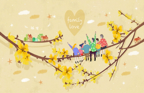 Bj그림벽지 AT16270479 계절 봄 인물 벽화 꾸미기 뮤럴벽지