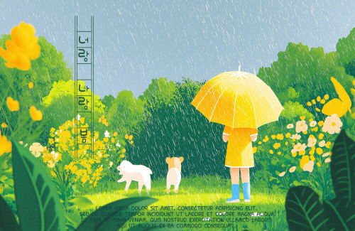 Bj그림벽지 AT16987233 계절 봄 인물 벽화 꾸미기 뮤럴벽지