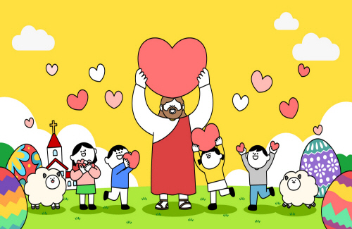 Bj그림벽지 AT16992478 계절 봄 인물 벽화 꾸미기 뮤럴벽지