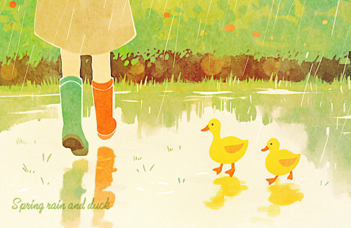 Bj그림벽지 AT16999778 계절 봄 인물 벽화 꾸미기 뮤럴벽지