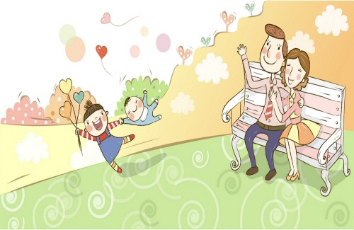 Bj그림벽지 AT210597 계절 봄 인물 벽화 꾸미기 뮤럴벽지