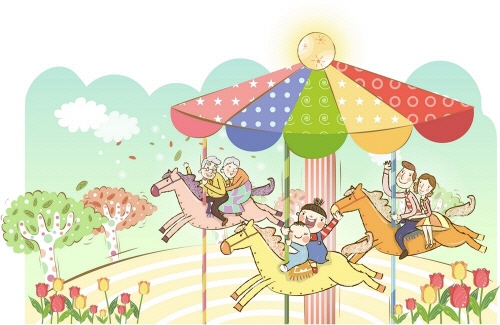 Bj그림벽지 AT210638 계절 봄 인물 벽화 꾸미기 뮤럴벽지