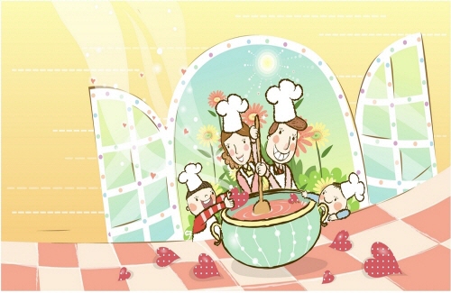 Bj그림벽지 AT210641 계절 봄 인물 벽화 꾸미기 뮤럴벽지