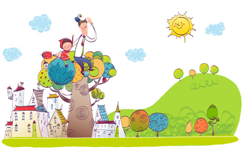 Bj그림벽지 AT232452 계절 봄 인물 벽화 꾸미기 뮤럴벽지