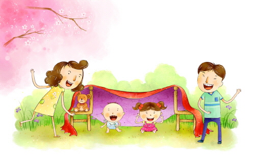 Bj그림벽지 AT232735 계절 봄 인물 벽화 꾸미기 뮤럴벽지