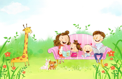 Bj그림벽지 AT232745 계절 봄 인물 벽화 꾸미기 뮤럴벽지