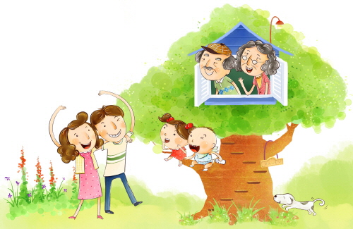 Bj그림벽지 AT232749 계절 봄 인물 벽화 꾸미기 뮤럴벽지