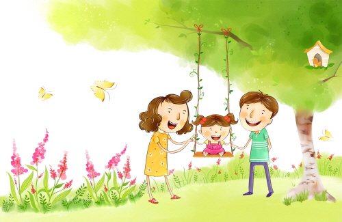 Bj그림벽지 AT232753 계절 봄 인물 벽화 꾸미기 뮤럴벽지