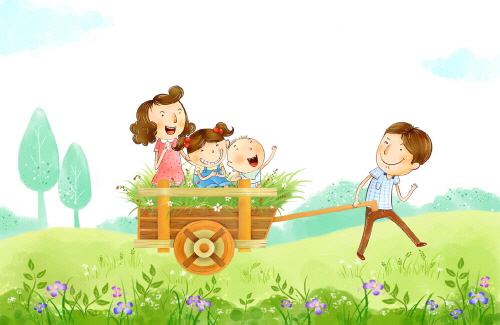 Bj그림벽지 AT232754 계절 봄 인물 벽화 꾸미기 뮤럴벽지