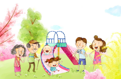 Bj그림벽지 AT232756 계절 봄 인물 벽화 꾸미기 뮤럴벽지