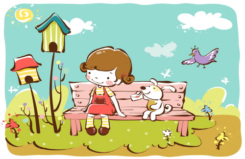 Bj그림벽지 AT232822 계절 봄 인물 벽화 꾸미기 뮤럴벽지