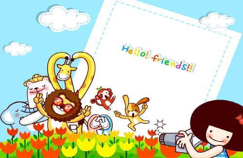 Bj그림벽지 AT268562 계절 봄 인물 벽화 꾸미기 뮤럴벽지