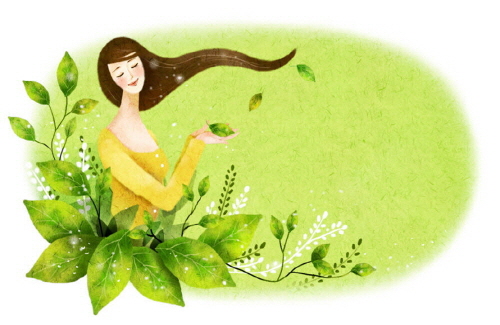 Bj그림벽지 AT296483 계절 봄 인물 벽화 꾸미기 뮤럴벽지