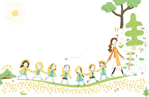 Bj그림벽지 AT669752 계절 봄 인물 벽화 꾸미기 뮤럴벽지