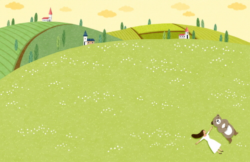 Bj그림벽지 AT887332 계절 봄 인물 벽화 꾸미기 뮤럴벽지