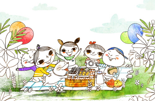 Bj그림벽지 AT912923 계절 봄 인물 벽화 꾸미기 뮤럴벽지