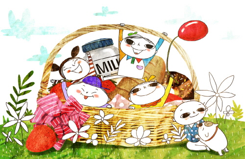 Bj그림벽지 AT912925 계절 봄 인물 벽화 꾸미기 뮤럴벽지