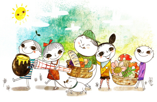 Bj그림벽지 AT912926 계절 봄 인물 벽화 꾸미기 뮤럴벽지