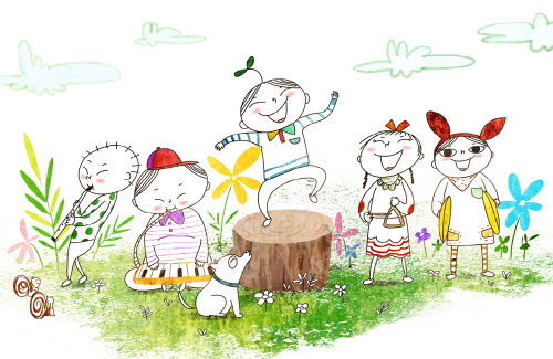 Bj그림벽지 AT912934 계절 봄 인물 벽화 꾸미기 뮤럴벽지