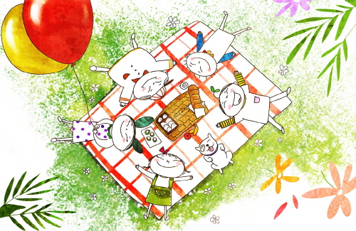 Bj그림벽지 AT912935 계절 봄 인물 벽화 꾸미기 뮤럴벽지