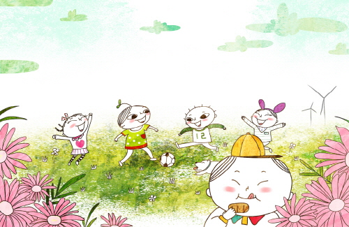 Bj그림벽지 AT912937 계절 봄 인물 벽화 꾸미기 뮤럴벽지