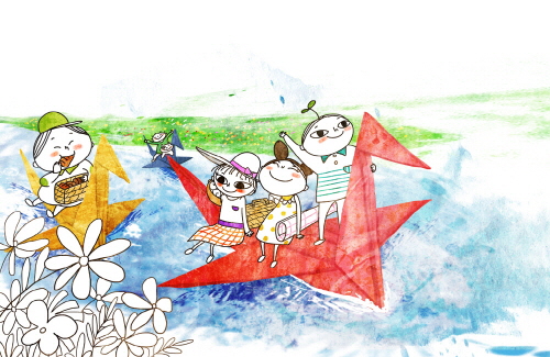 Bj그림벽지 AT912942 계절 봄 인물 벽화 꾸미기 뮤럴벽지