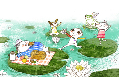 Bj그림벽지 AT912949 계절 봄 인물 벽화 꾸미기 뮤럴벽지