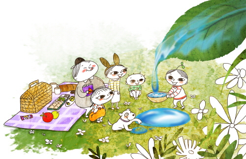 Bj그림벽지 AT912951 계절 봄 인물 벽화 꾸미기 뮤럴벽지