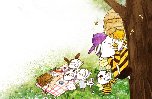 Bj그림벽지 AT912964 계절 봄 인물 벽화 꾸미기 뮤럴벽지