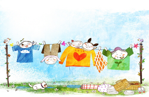 Bj그림벽지 AT912972 계절 봄 인물 벽화 꾸미기 뮤럴벽지