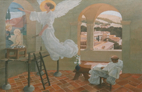 Bj그림벽지 유명명화 MK55-010 프라 안젤리코_Fra Angelico 벽화 꾸미기 뮤럴벽지