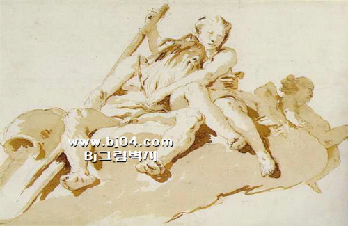 Bj그림벽지 유명명화 MK84-006 티에폴로 벽화 꾸미기 뮤럴벽지